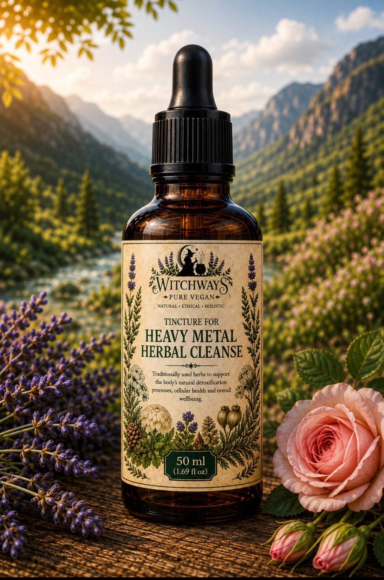 Witchways Pure Vegan Heavy Metal / DNA Repair tincture bottle