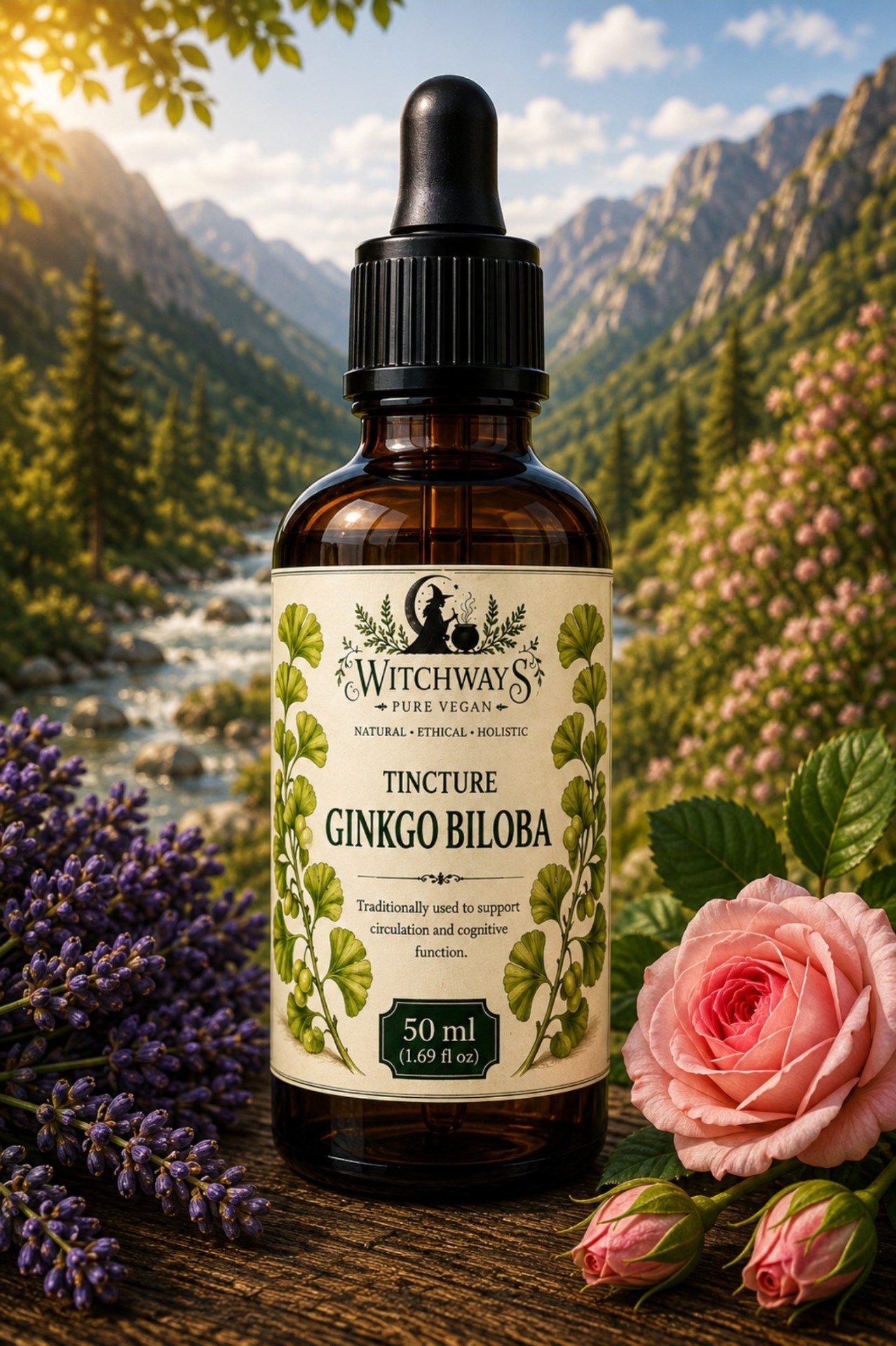 Witchways Pure Vegan Ginkgo Biloba tincture bottle
