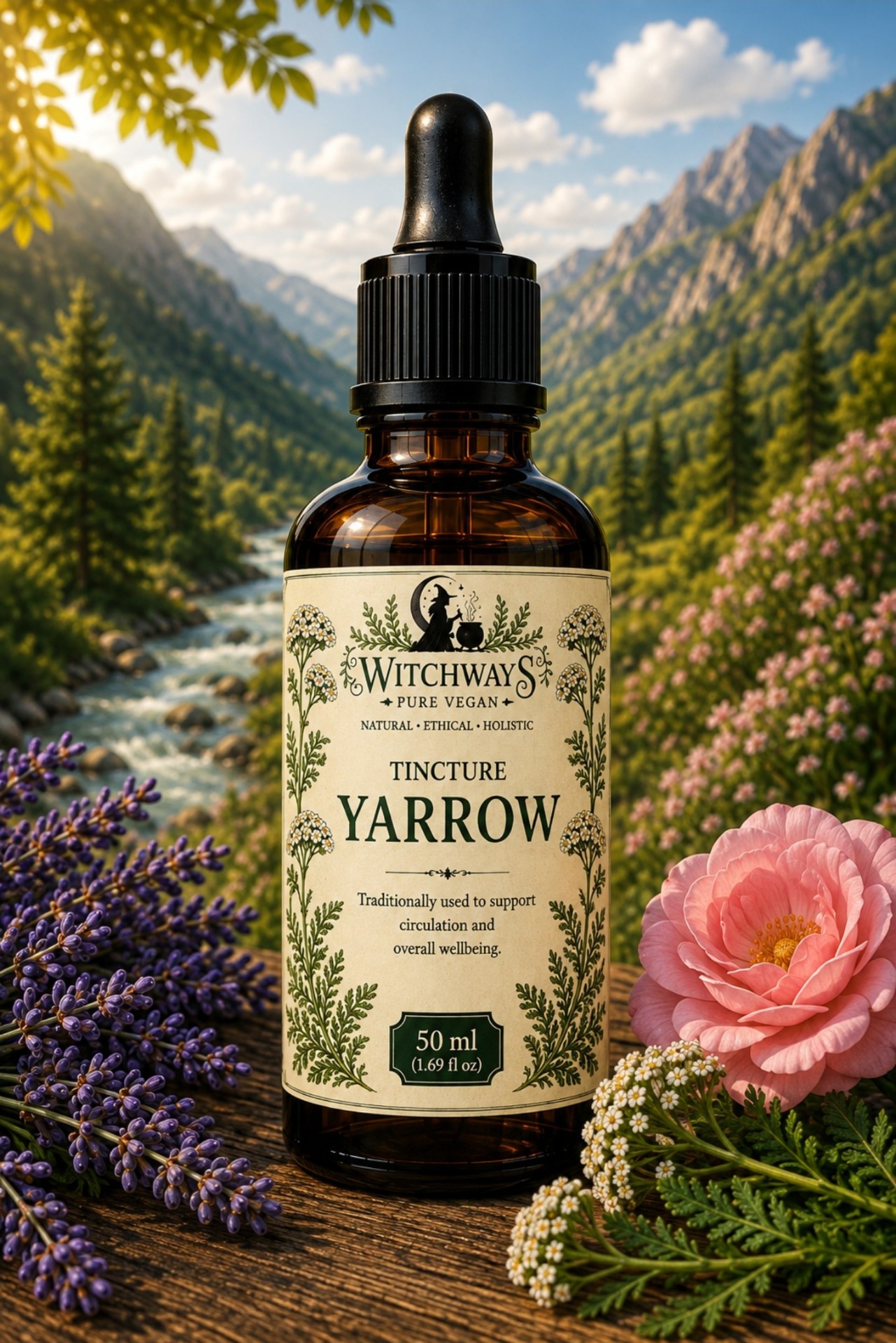 Witchways Pure Vegan Yarrow tincture bottle