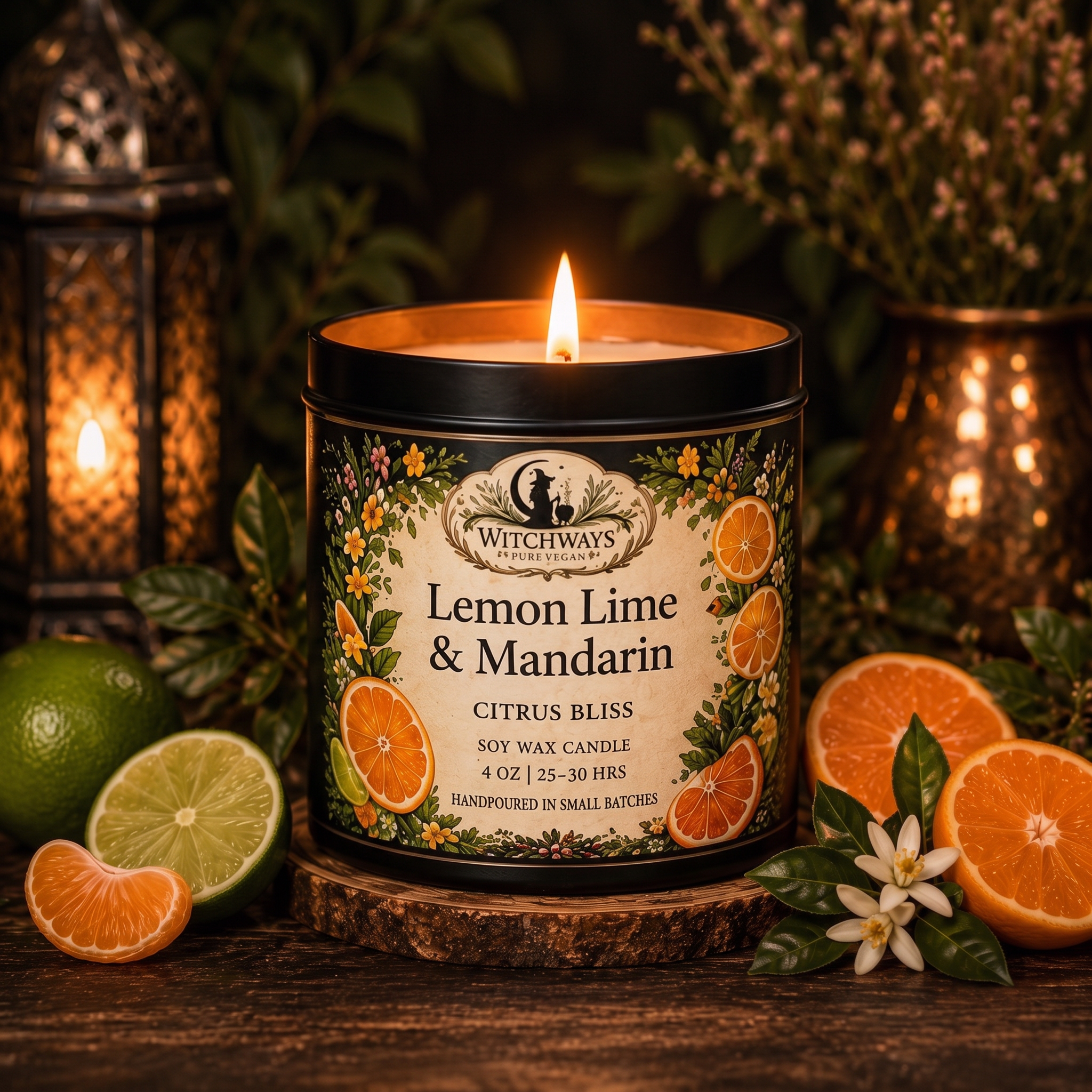 Lemon Lime & Mandarin Citrus Bliss soy wax candle